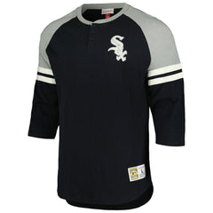 Chicago White Sox Mitchell & Ness Cooperstown Collection Legendary Raglan Slub Henley 3/4-Sleeve T-Shirt Clearance