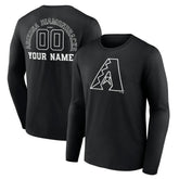 Arizona Diamondbacks Monochrome Personalized Name & Number Long Sleeve T-Shirt Clearance