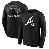 Atlanta Braves Monochrome Personalized Name & Number Long Sleeve T-Shirt for sale