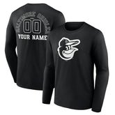 Baltimore Orioles Monochrome Personalized Name & Number Long Sleeve T-Shirt for sale