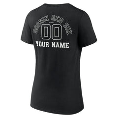 Boston Red Sox Women's Monochrome Personalized Name & Number V-Neck T-Shirt Online