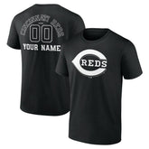 Cincinnati Reds Monochrome Personalized Name & Number T-Shirt Near Me