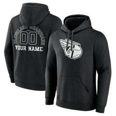 Cleveland Guardians Monochrome Personalized Name & Number Pullover Hoodie On Sale
