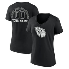 Cleveland Guardians Women's Monochrome Personalized Name & Number V-Neck T-Shirt Online
