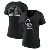 Colorado Rockies Women's Monochrome Personalized Name & Number V-Neck T-Shirt Online