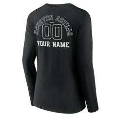 Houston Astros Women's Monochrome Personalized Name & Number Long Sleeve V-Neck T-Shirt discount