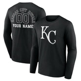Kansas City Royals Monochrome Personalized Name & Number Long Sleeve T-Shirt Clearance