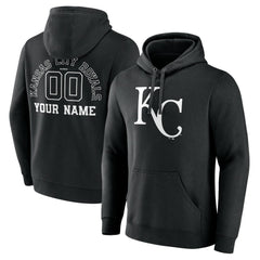 Kansas City Royals Monochrome Personalized Name & Number Pullover Hoodie Clearance