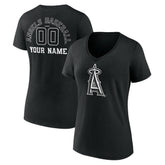 Los Angeles Angels Women's Monochrome Personalized Name & Number V-Neck T-Shirt Sale