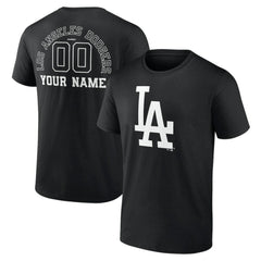 Los Angeles Dodgers Monochrome Personalized Name & Number T-Shirt Lifestyle