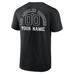 Los Angeles Dodgers Monochrome Personalized Name & Number T-Shirt Lifestyle