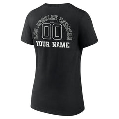 Los Angeles Dodgers Women's Monochrome Personalized Name & Number V-Neck T-Shirt Online