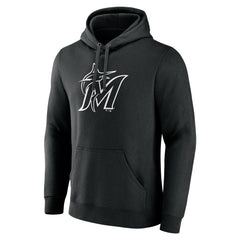 Miami Marlins Monochrome Personalized Name & Number Pullover Hoodie Lifestyle