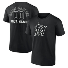 Miami Marlins Monochrome Personalized Name & Number T-Shirt discount