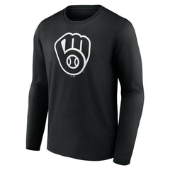 Milwaukee Brewers Monochrome Personalized Name & Number Long Sleeve T-Shirt Near Me