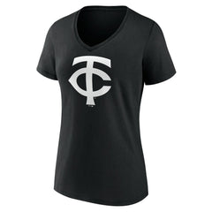Minnesota Twins Women's Monochrome Personalized Name & Number V-Neck T-Shirt On Sale