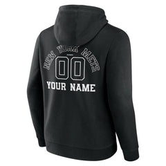 New York Mets Monochrome Personalized Name & Number Pullover Hoodie Clearance