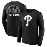 Philadelphia Phillies Monochrome Personalized Name & Number Long Sleeve T-Shirt Online