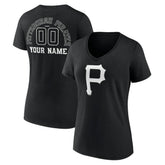 Pittsburgh Pirates Women's Monochrome Personalized Name & Number V-Neck T-Shirt for sale