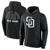 San Diego Padres Monochrome Personalized Name & Number Pullover Hoodie Lifestyle