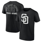 San Diego Padres Monochrome Personalized Name & Number T-Shirt for sale