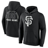 San Francisco Giants Monochrome Personalized Name & Number Pullover Hoodie Lifestyle