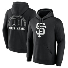 San Francisco Giants Monochrome Personalized Name & Number Pullover Hoodie Lifestyle
