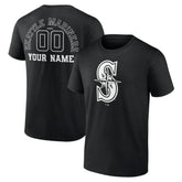Seattle Mariners Monochrome Personalized Name & Number T-Shirt for sale