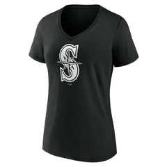 Seattle Mariners Women's Monochrome Personalized Name & Number V-Neck T-Shirt for sale