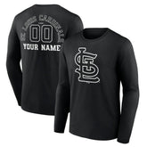 St. Louis Cardinals Monochrome Personalized Name & Number Long Sleeve T-Shirt Near Me