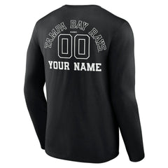 Tampa Bay Rays Monochrome Personalized Name & Number Long Sleeve T-Shirt for sale