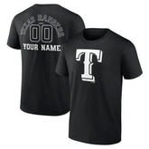 Texas Rangers Monochrome Personalized Name & Number T-Shirt Online