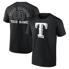 Texas Rangers Monochrome Personalized Name & Number T-Shirt Online