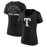 Texas Rangers Women's Monochrome Personalized Name & Number V-Neck T-Shirt Near Me