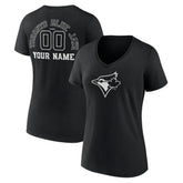 Toronto Blue Jays Women's Monochrome Personalized Name & Number V-Neck T-Shirt for sale