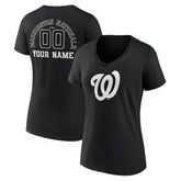 Washington Nationals Women's Monochrome Personalized Name & Number V-Neck T-Shirt Near Me