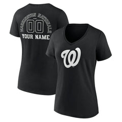 Washington Nationals Women's Monochrome Personalized Name & Number V-Neck T-Shirt Near Me