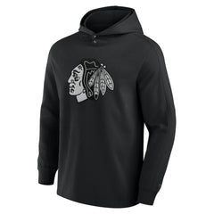 Chicago Blackhawks Fanatics Elements Blaze Tri-Blend Long Sleeve Hoodie T-Shirt Black