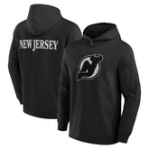 New Jersey Devils - Fanatics Elements Blaze Tri-Blend Long Sleeve Hoodie T-Shirt Black