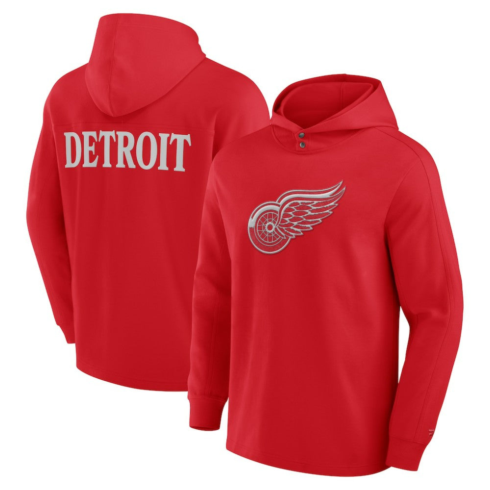 Detroit Red Wings - Fanatics Elements Blaze Tri-Blend Long Sleeve Hoodie T-Shirt Red
