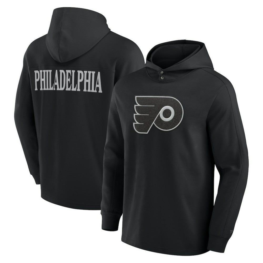 Philadelphia Flyers - Fanatics Elements Blaze Tri-Blend Long Sleeve Hoodie T-Shirt Black