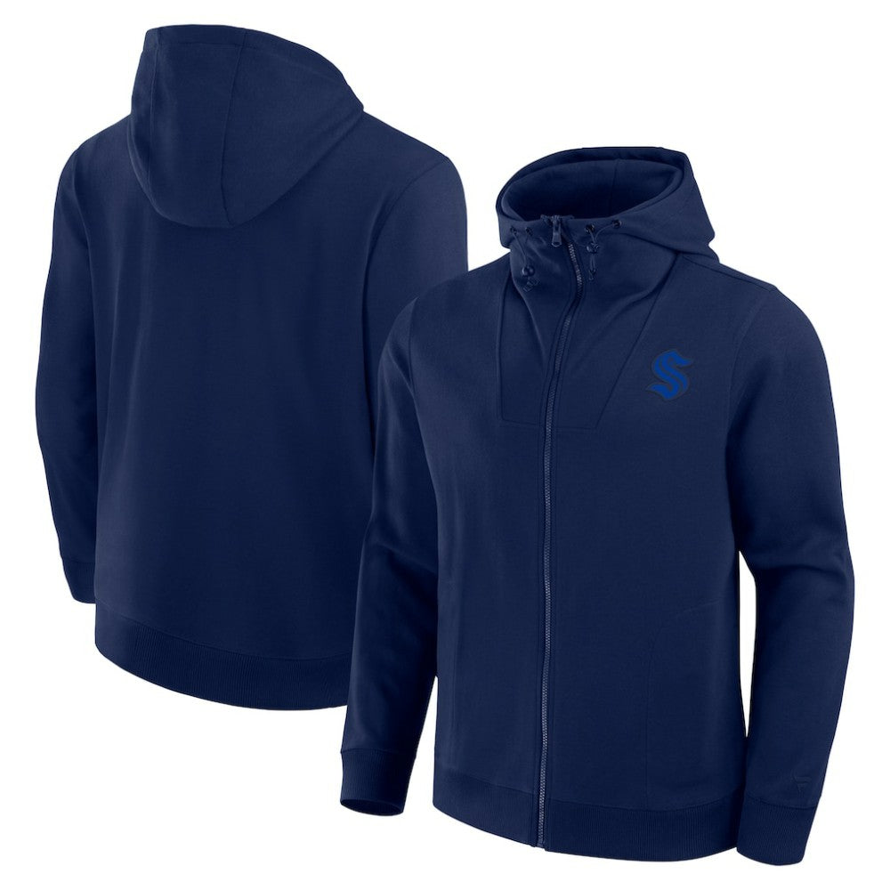 Seattle Kraken Fanatics Elements Tonal Primary Tri-Blend Full-Zip Hoodie Navy