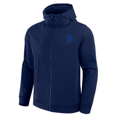 Seattle Kraken Fanatics Elements Tonal Primary Tri-Blend Full-Zip Hoodie Navy