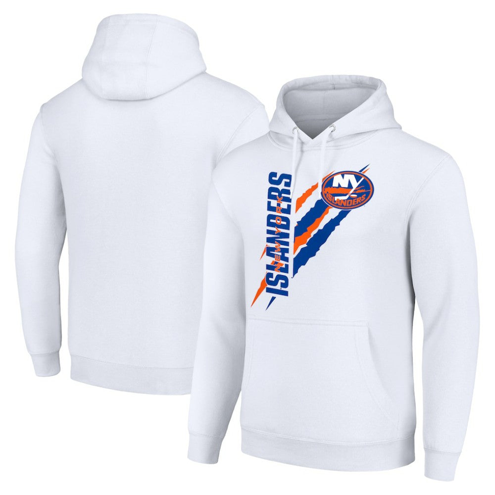 New York Islanders - Starter Color Scratch Fleece Pullover Hoodie White