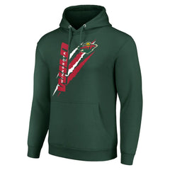 Minnesota Wild - Starter Color Scratch Fleece Pullover Hoodie Green