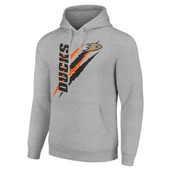 Anaheim Ducks - Starter Color Scratch Fleece Pullover Hoodie Heather Gray