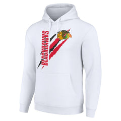 Chicago Blackhawks Starter Color Scratch Fleece Pullover Hoodie White