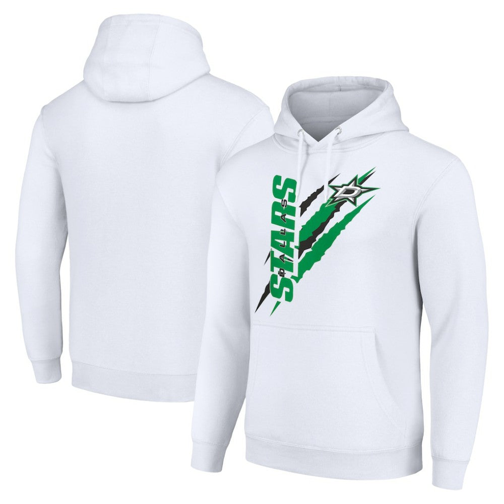 Dallas Stars - Starter Color Scratch Fleece Pullover Hoodie White