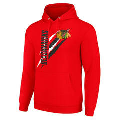 Chicago Blackhawks Starter Color Scratch Fleece Pullover Hoodie Red