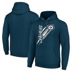 Winnipeg Jets - Starter Color Scratch Fleece Pullover Hoodie Blue